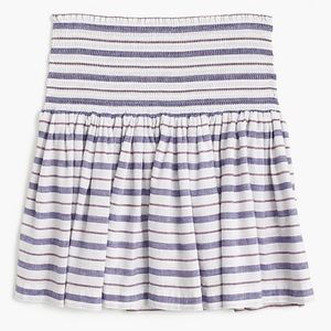 NWT J.Crew xs striped smocked skirt sold out